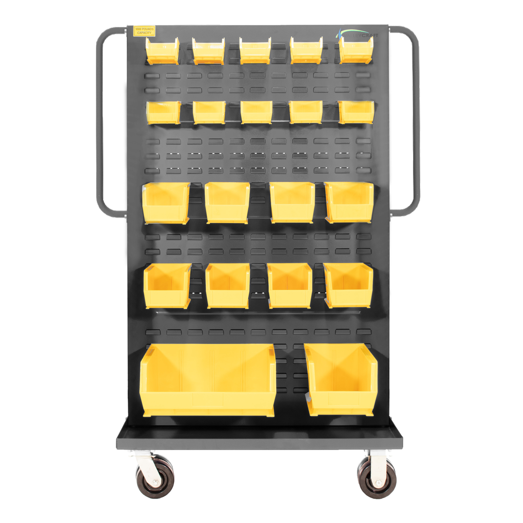 Valley Craft, Bin Tool A-Frame Cart, Louvered Panels, Height 62 in, Width 30 in, Bins Included (qty.) 0 Model# F89552